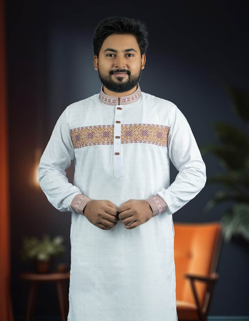সাদা কালার পাঞ্জাবী - 227 view 2